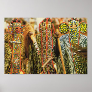 Banjouge dancers, Cameroon Poster
