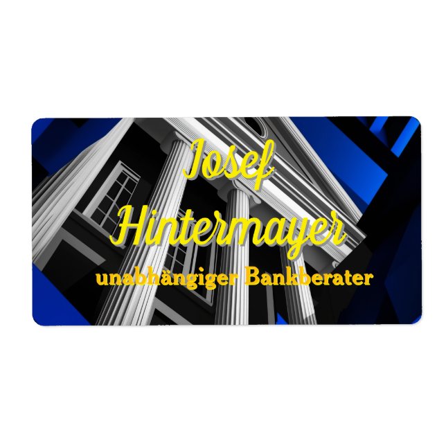 Bank advisor, bank clerkBusiness card (Front)