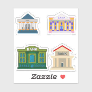 Bank Building Stickers