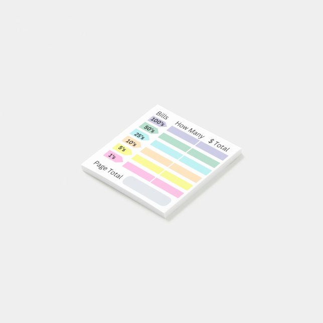 Bank Change Sticky Notes - 50 pages (Angled)