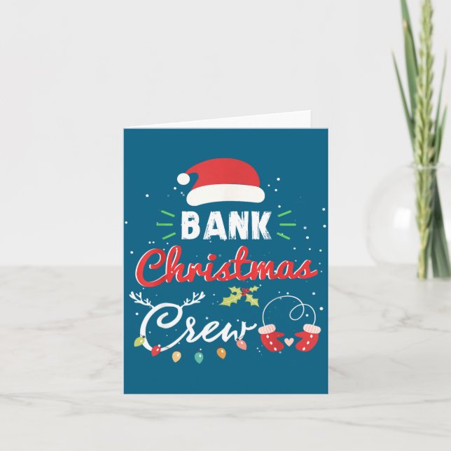 Bank Christmas Crew Funny Banker Matching  Card (Front)