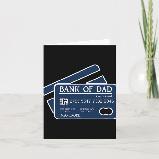 Bank Of Dad Credit Card Imso Broke Funny Dad Joke  (Front)
