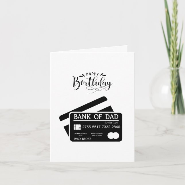 Bank Of Dad Funny Birthday Card (Front)