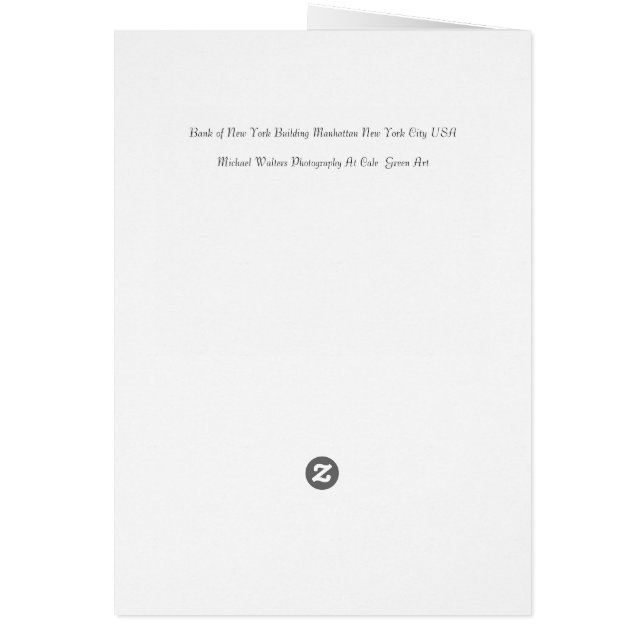 Bank of New York Building Manhattan New York (Back)