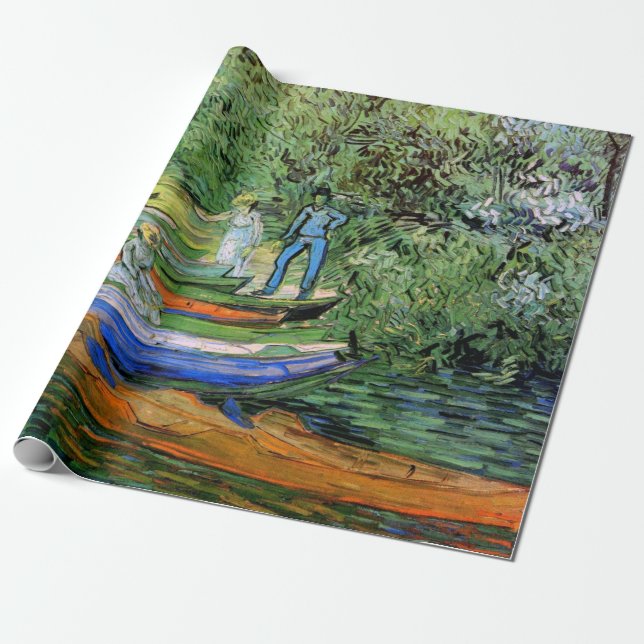 Bank of the Oise at Auvers by Vincent van Gogh Wrapping Paper (Unrolled)
