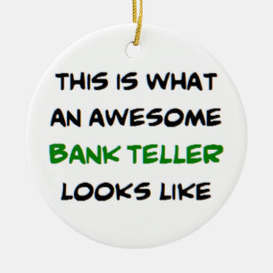 bank teller, awesome ceramic tree decoration