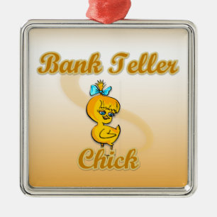 Bank Teller Chick Metal Tree Decoration