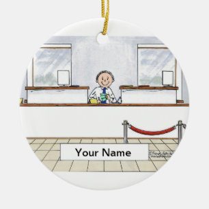 Bank Teller - Male Ceramic Tree Decoration