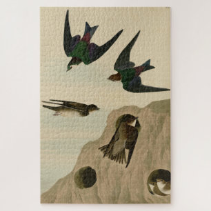 Bank, Violet-green Swallows, Audubon Birds America Jigsaw Puzzle