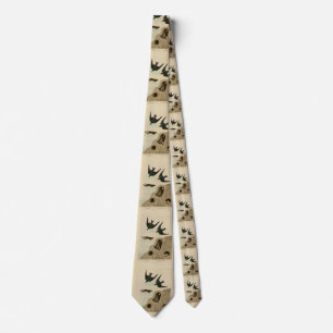 Bank, Violet-green Swallows, Audubon Birds America Tie