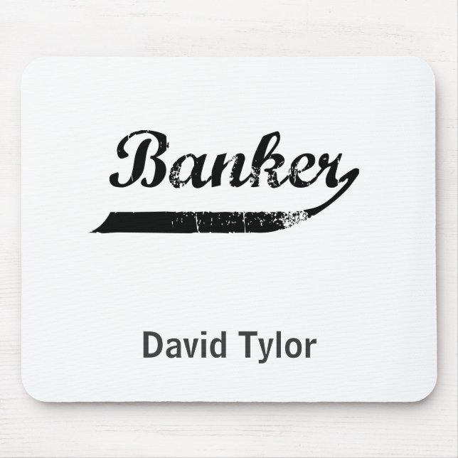 banker typography mouse mat (Front)