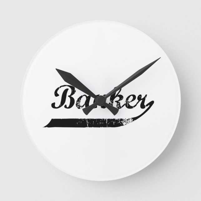 banker typography round clock (Front)