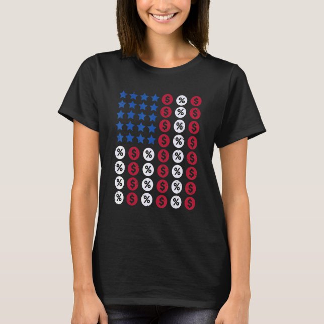 Banker Usa Flag Accountants 4th Of July American F T-Shirt (Front)