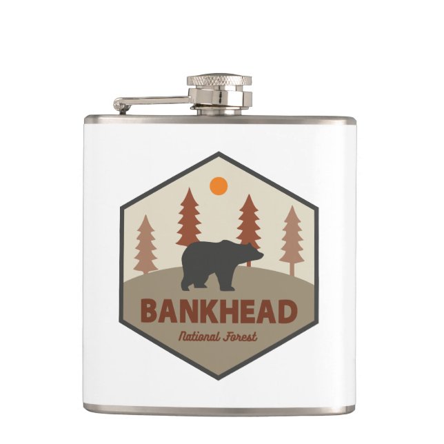 Bankhead National Forest Alabama Bear Hip Flask (Front)