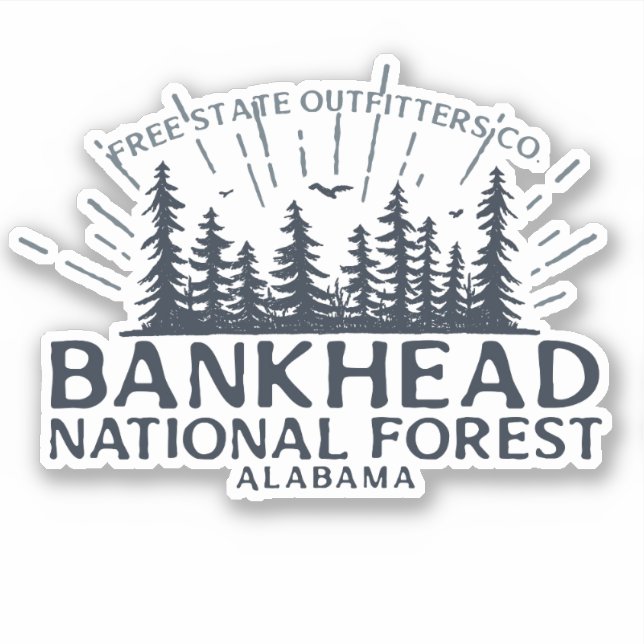 Bankhead Treeline Navy Sticker (Front)