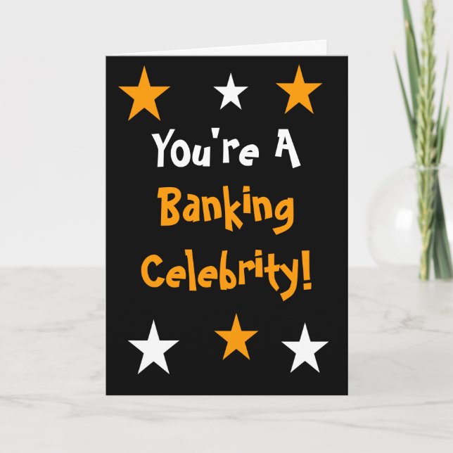 Banking Celebrity Banker Exams Congratulations Thank You Card (Front)