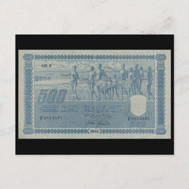 Banknote 1945 Finland Postcard (Front)