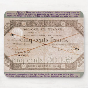 Banknote for 500 francs from the 24th Germinal Mouse Mat