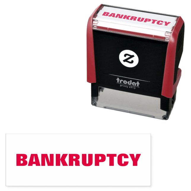 BANKRUPTCY Business Default Red Self-inking Stamp (In Situ)