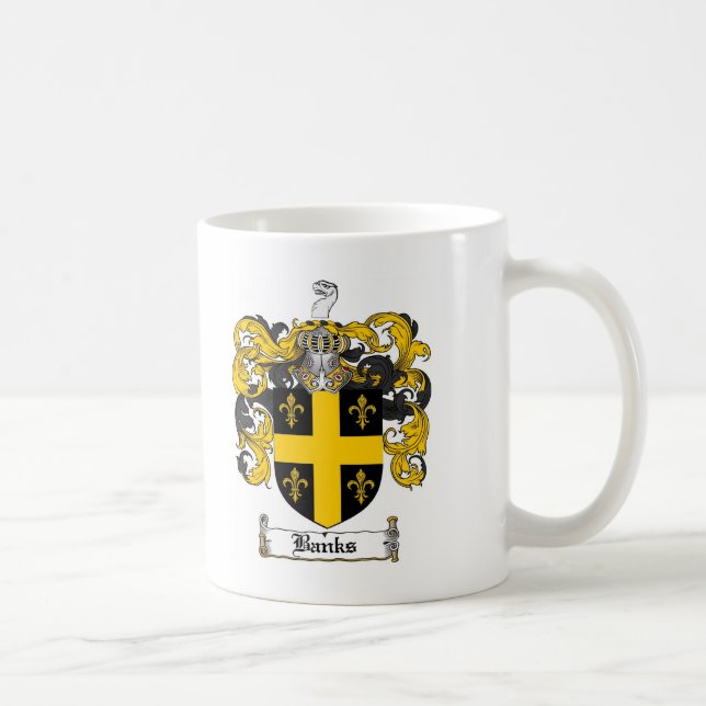 BANKS FAMILY CREST -  BANKS COAT OF ARMS COFFEE MUG (Right)