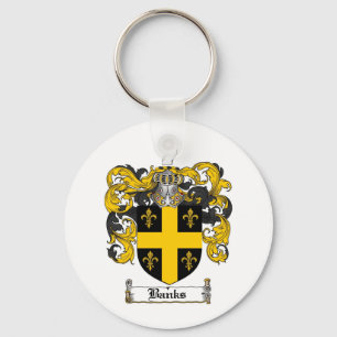 BANKS FAMILY CREST - BANKS COAT OF ARMS KEY RING