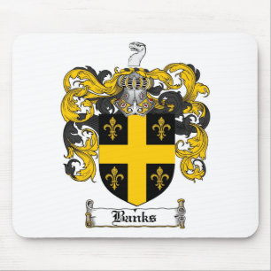 BANKS FAMILY CREST -  BANKS COAT OF ARMS MOUSE MAT