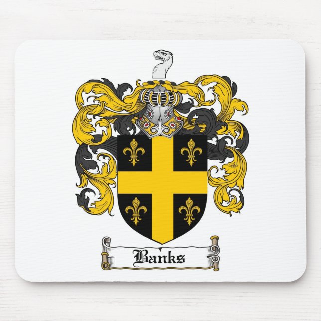 BANKS FAMILY CREST -  BANKS COAT OF ARMS MOUSE MAT (Front)