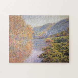 Banks of Seine at Jeufosse Autumn Monet Fine Art Jigsaw Puzzle