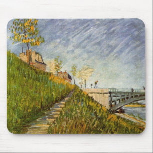 Banks of Seine, Pont de Clichy by Vincent van Gogh Mouse Mat