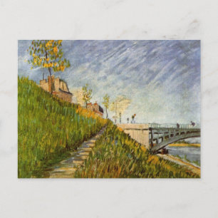 Banks of Seine, Pont de Clichy by Vincent van Gogh Postcard
