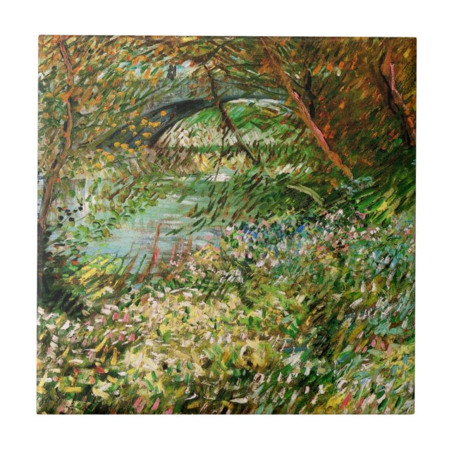 Banks of Seine, Pont de Clichy by Vincent van Gogh Tile (Front)