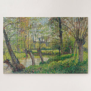 Banks of the Epte at Éragny, Setting Sun (1897) Jigsaw Puzzle
