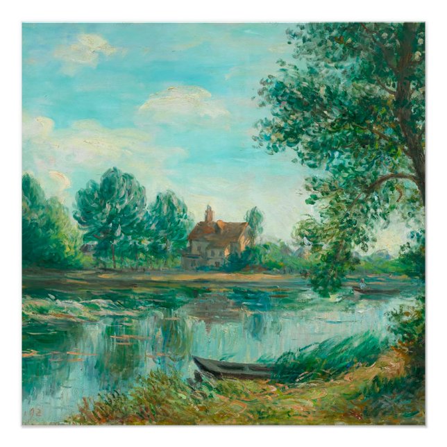 Banks of the Loing in Saint-Mammès Alfred Sisley  Poster (Front)