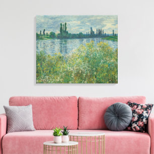 Banks of the Seine by Claude Monet Canvas Print