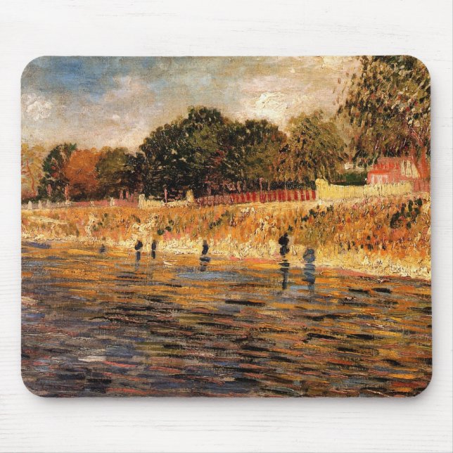 Banks of the Seine by Vincent van Gogh Mouse Mat (Front)