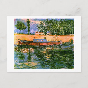 Banks of the Seine with Boats Van Gogh Fine Art Postcard