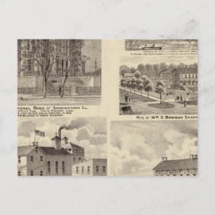 Banks, residences and breweries in Shawneetown Postcard