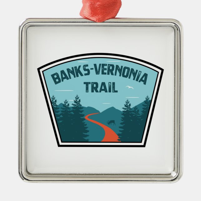 Banks-Vernonia Trail Metal Tree Decoration (Front)