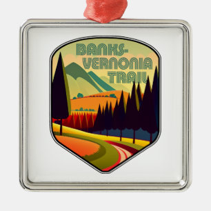Banks-Vernonia Trail Oregon Colours Metal Tree Decoration