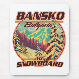 Bankso Bulgaria to Snowboard logo Mouse Mat