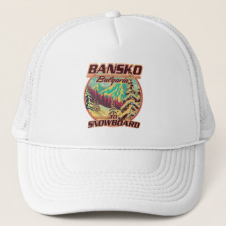 Bankso Bulgaria to Snowboard logo Trucker Hat