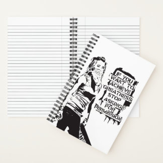 Banksy If you want to achieve greatness black Notebook