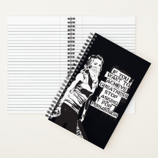 Banksy If you want to achieve greatness black Notebook