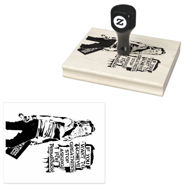 Banksy If you want to achieve greatness black Rubber Stamp (Stamped)