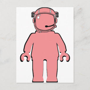 Banksy Style Astronaut Minifig Postcard