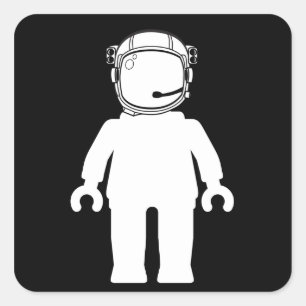 Banksy Style Astronaut Minifig Square Sticker