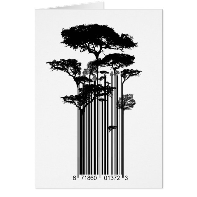 Banksy Style Barcode Trees illustration (Front)