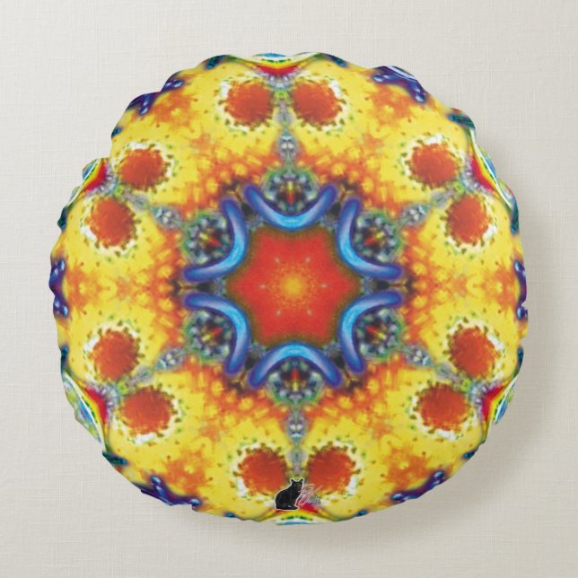 BannaPuddin Kaleidoscope  Round Cushion (Front)