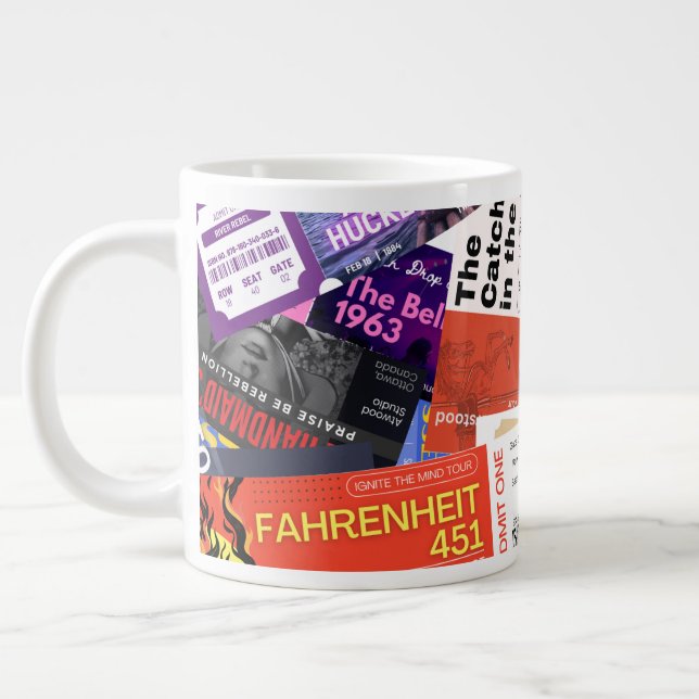 Banned Book Concert Tickets Cute Gift Large Coffee Mug (Left)