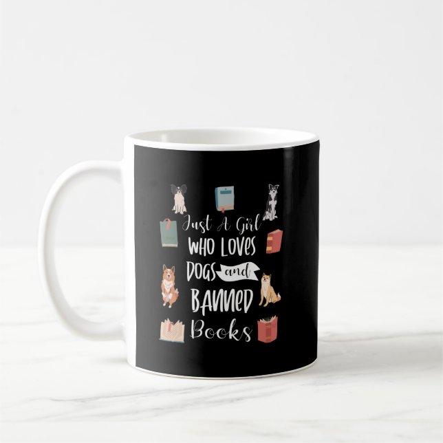 Banned Books Dog Mum Dad Owner Gift Coffee Mug (Left)